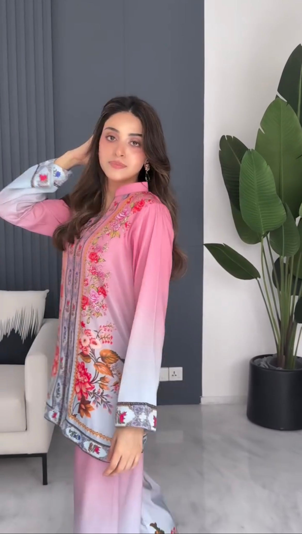 Blush Pink Floral Print Co-ord Set