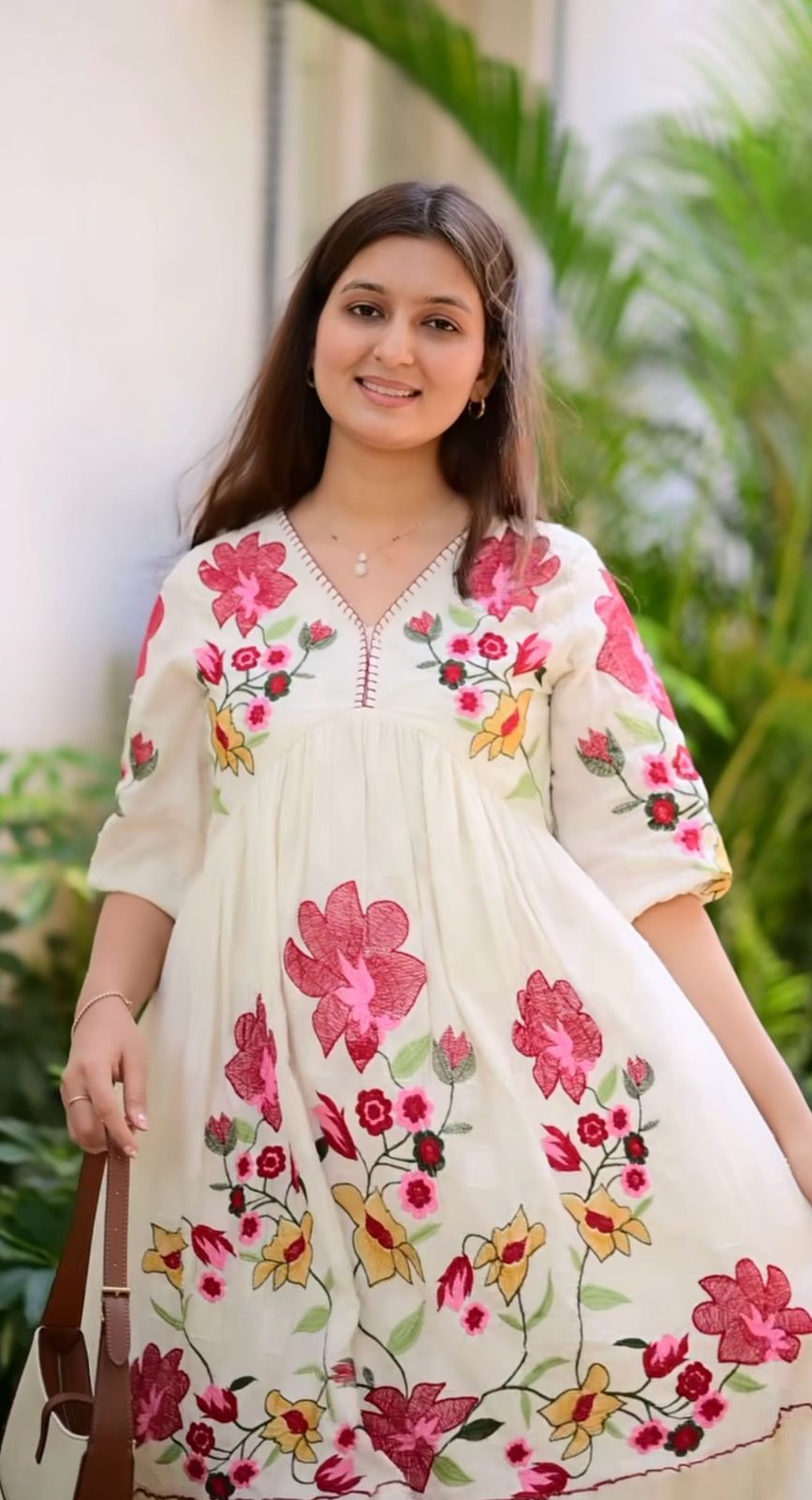 Flameiza Women Floral Print Cotton Midi Dress