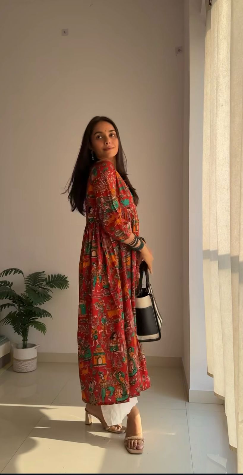 Flamezia Cotton  Printed Kurta with Plazo Set