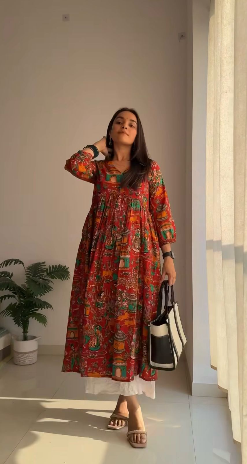 Flamezia Cotton  Printed Kurta with Plazo Set