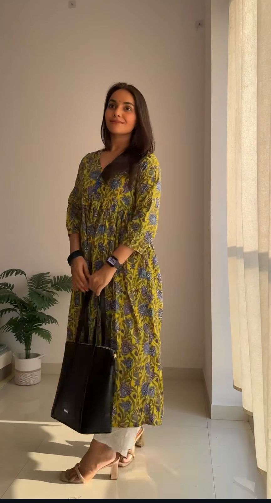 Flamezia Cotton  Printed Kurta with Plazo Set