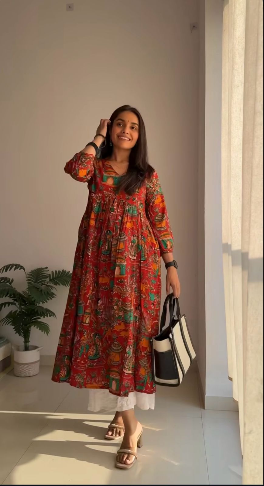 Flamezia Cotton  Printed Kurta with Plazo Set