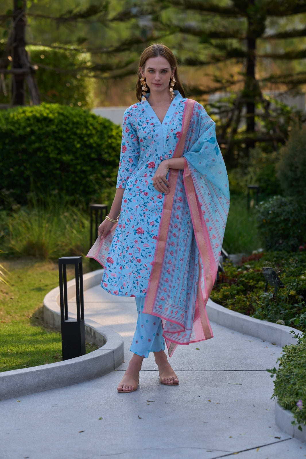 Women's  Vatican Kurti with Pant & Dupatta Set