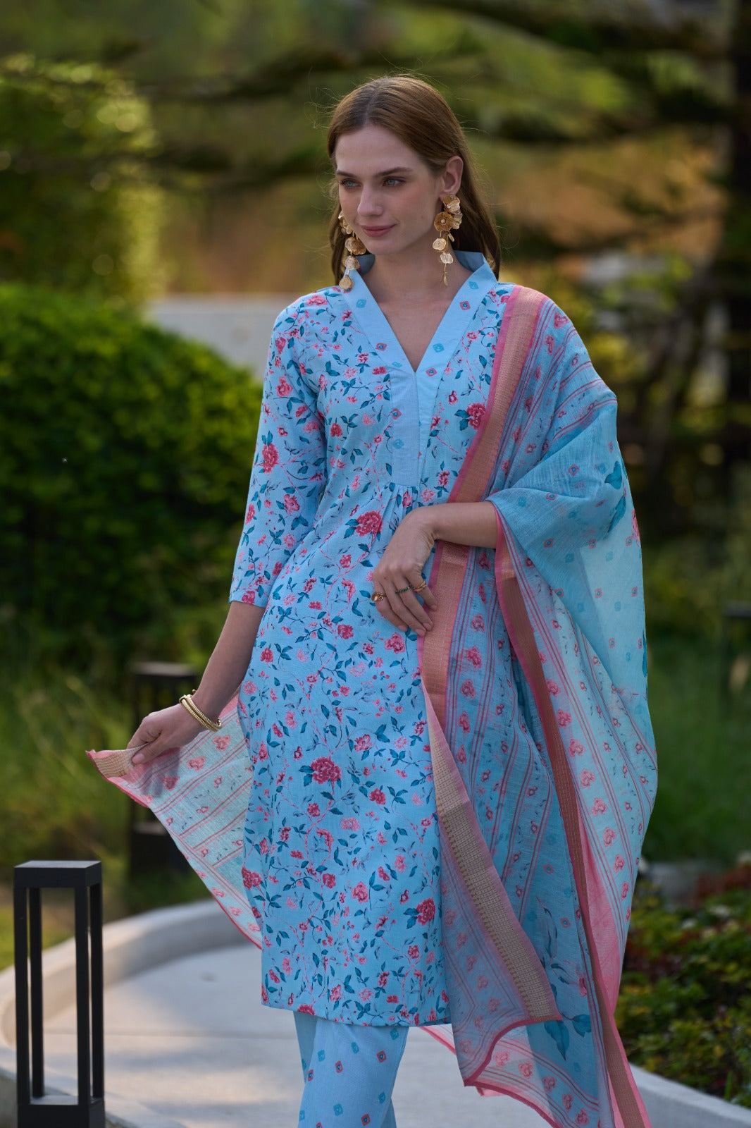 Women's  Vatican Kurti with Pant & Dupatta Set