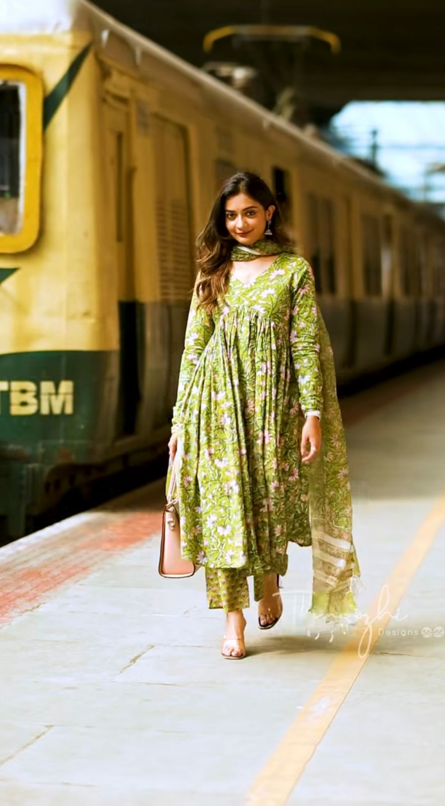 Flamezia Women Anarkali Kurta and Pant Set with Dupatta