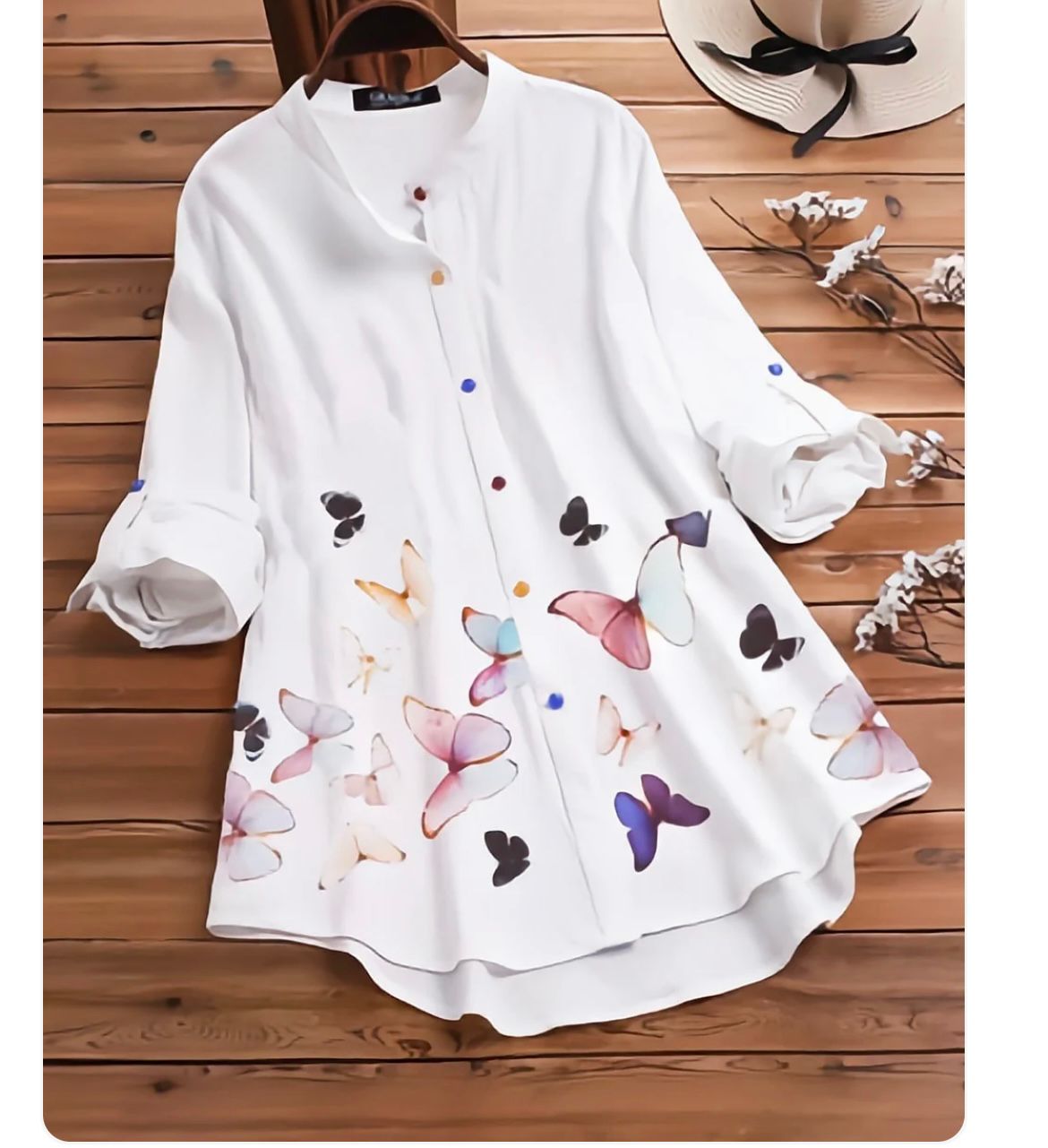Butterfly Multi-colors Printed Tunic Shirt