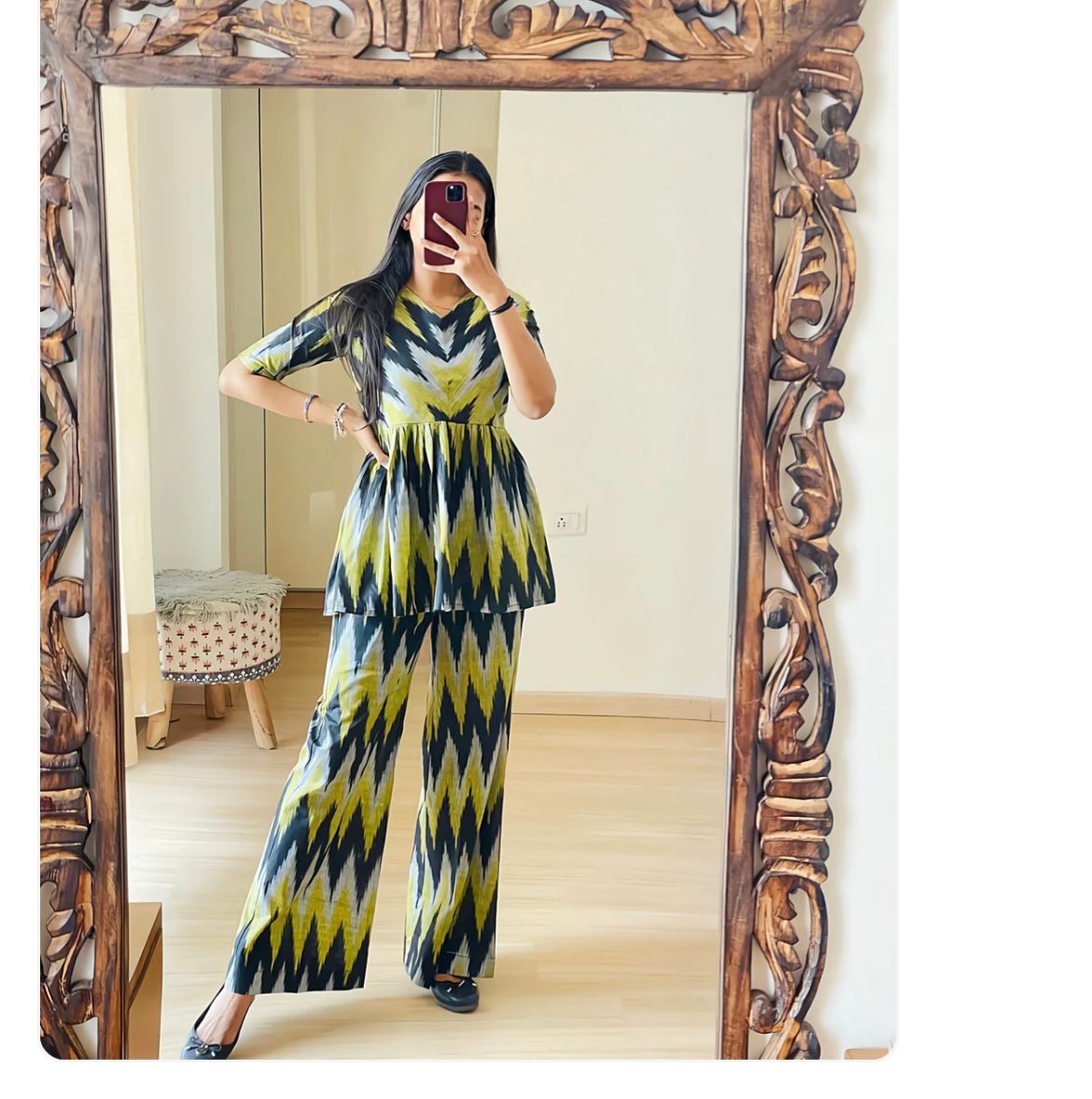 Women's Pure Cotton Printed Kurti With Pant
